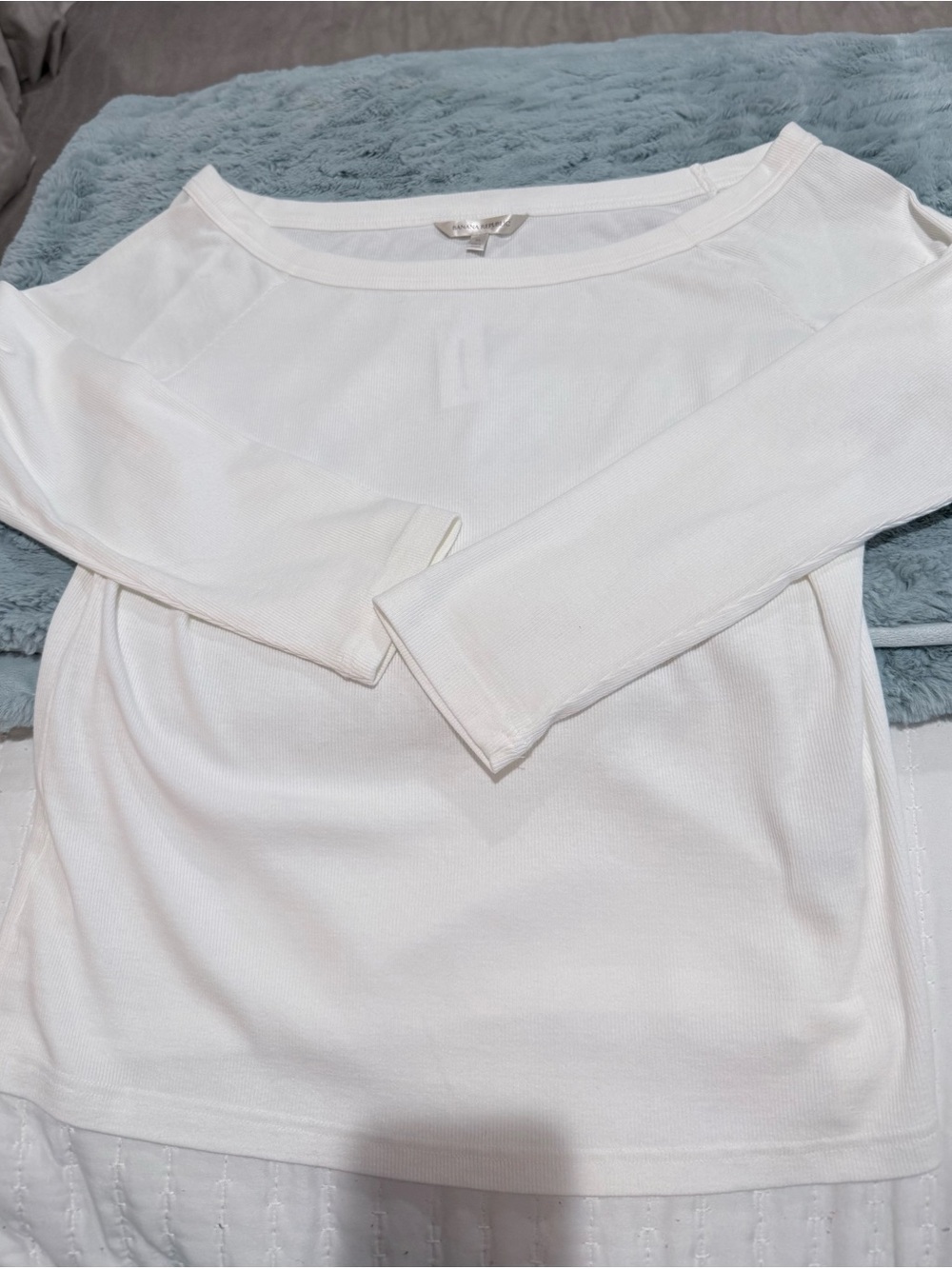 Banana Republic Women's White Boatneck Long-Sleeve Top Size XL NWT